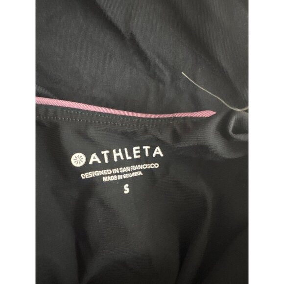 Athleta Womens Halter One-Piece Swimsuit Black Purple Color block size small S - Picture 4 of 6